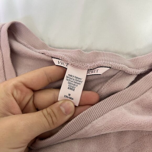 Victoria's Secret VS Velour Long Sleeve Tulip Back Top Bottoms Womens Medium - Picture 2 of 12